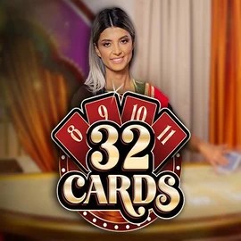 32 Cards online game logo by Ezugi on regalrush.eu.com